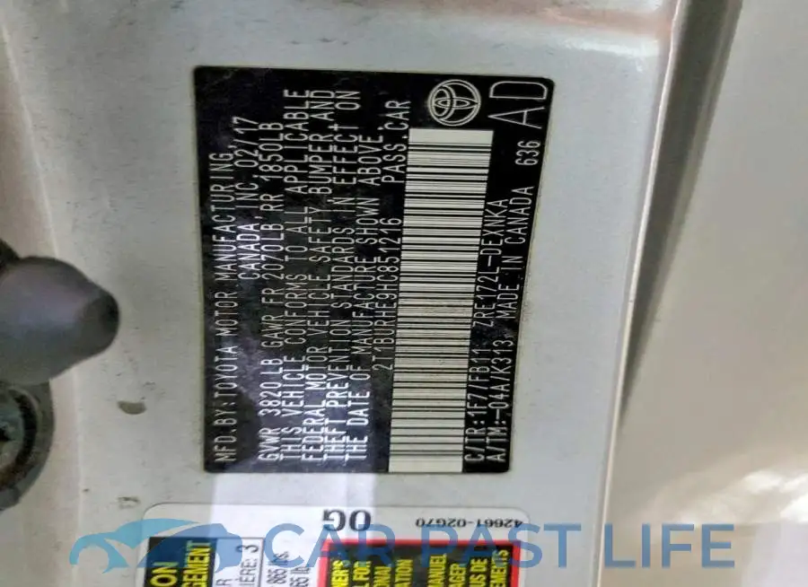 2T1BURHE9HC851216# 13