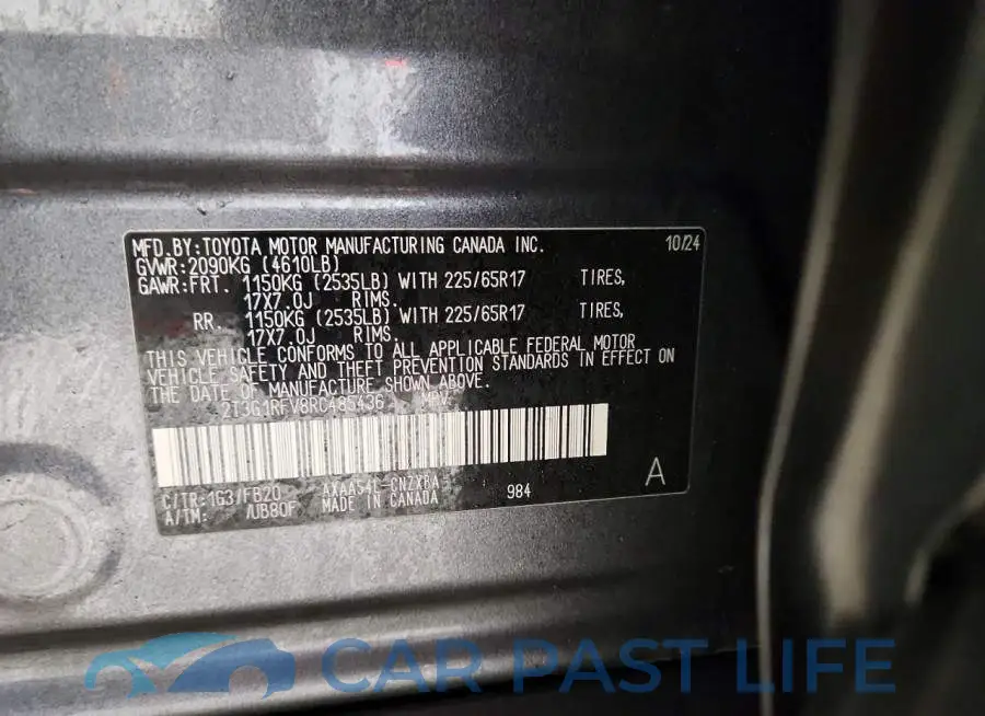 2T3G1RFV8RC485436# 13
