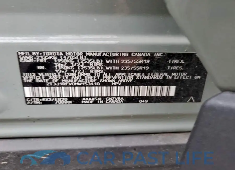 2T3J1RFV0MW153410# 13