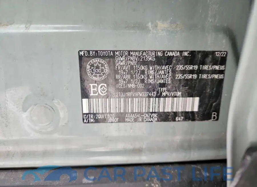 2T3J1RFV9PW337443# 13