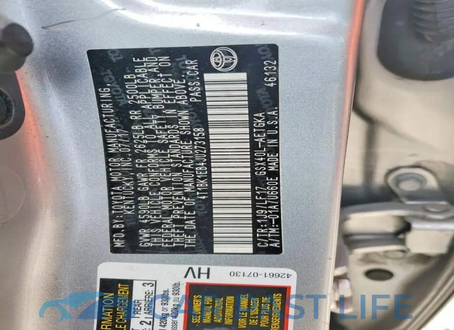 4T1BK1EB4JU273158# 12