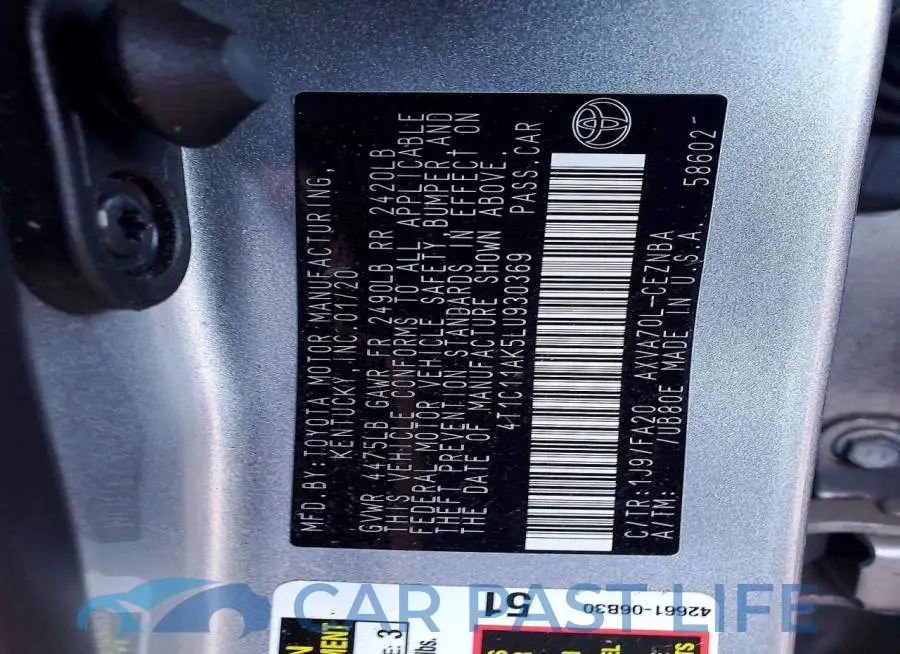 4T1C11AK5LU930369# 12