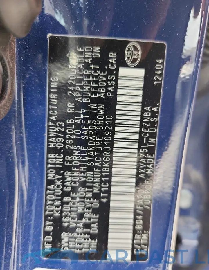 4T1C11BK6RU109210# 13