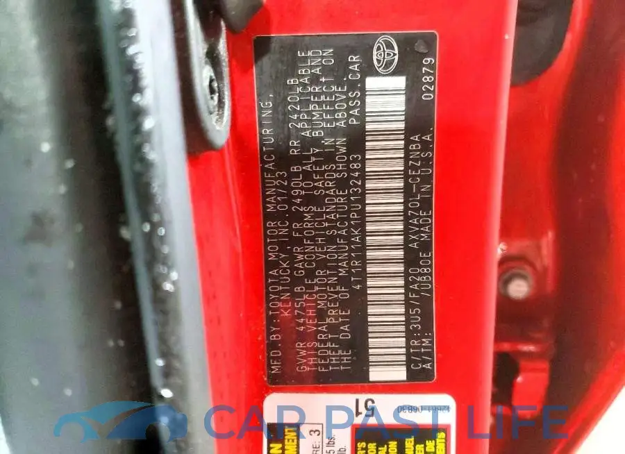 4T1R11AK1PU132483# 12