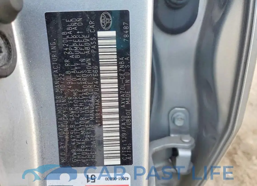 4T1R11AK5PU747666# 12