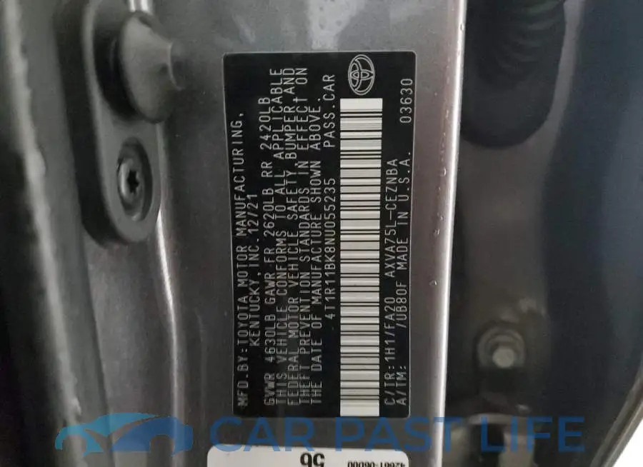4T1R11BK8NU055235# 13