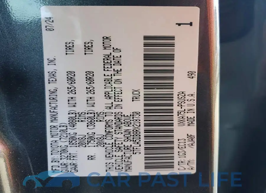 5TFLA5DB8RX218730# 12