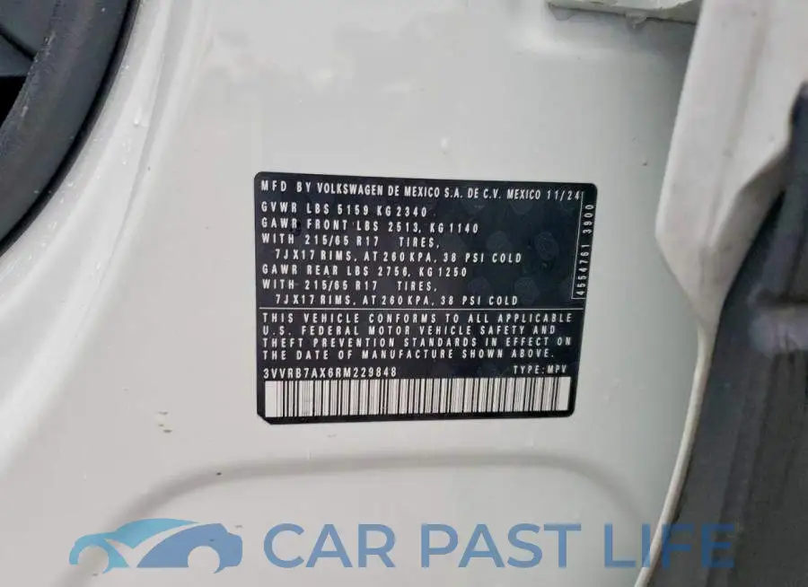 3VVRB7AX6RM229848# 12
