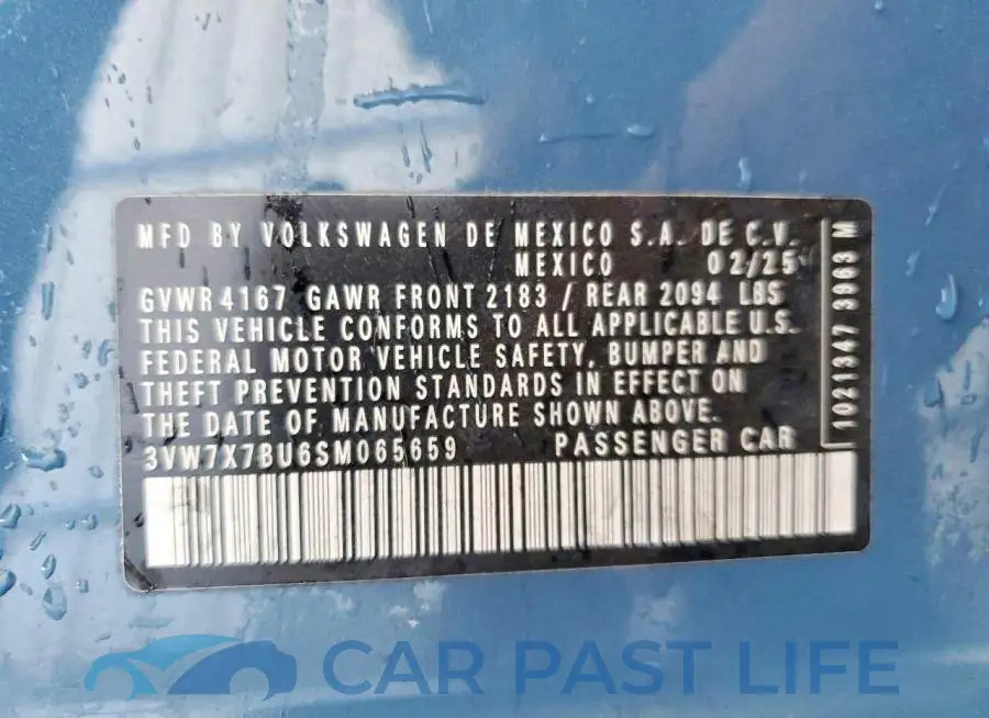 3VW7X7BU6SM065659# 13