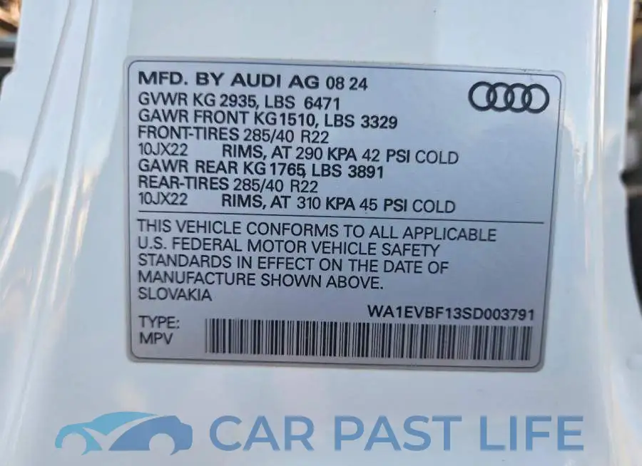 WA1EVBF13SD003791# 13