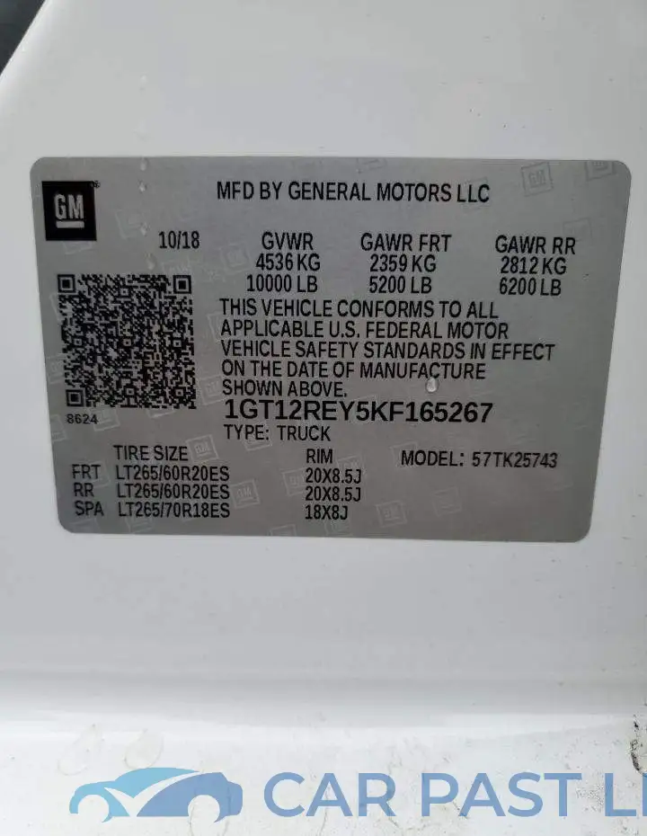 1GT12REY5KF165267# 12
