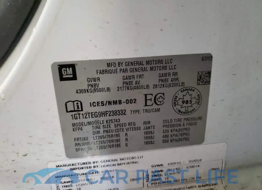 1GT12TEG9HF238332# 13