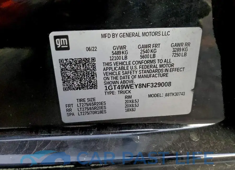 1GT49WEY8NF329008# 13