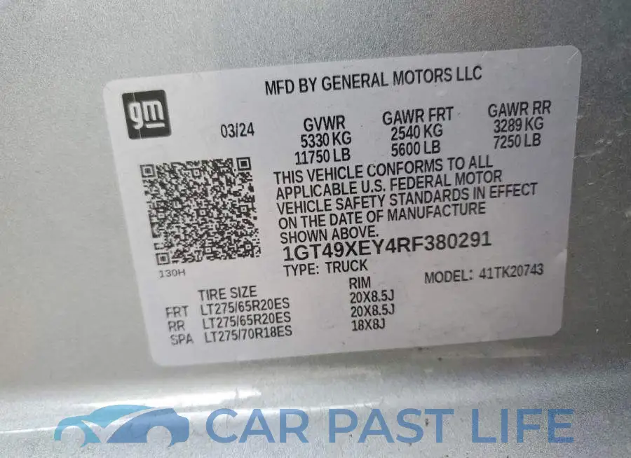 1GT49XEY4RF380291# 12