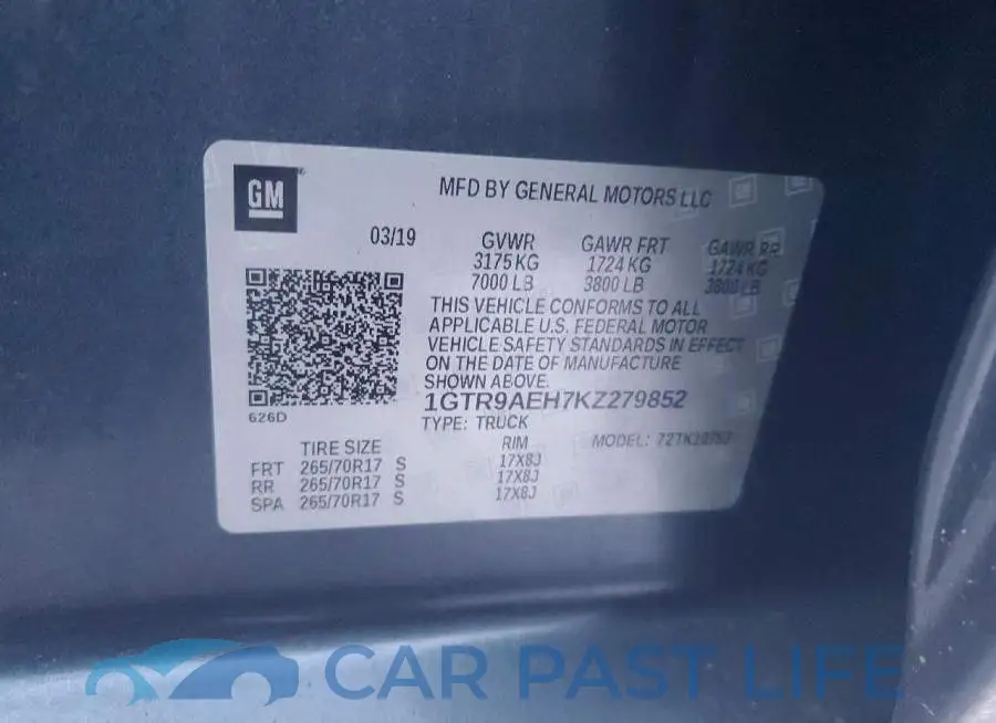 1GTR9AEH7KZ279852# 12