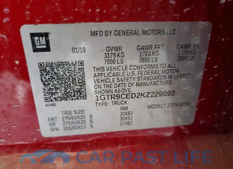 1GTR9CED2KZ229093# 12