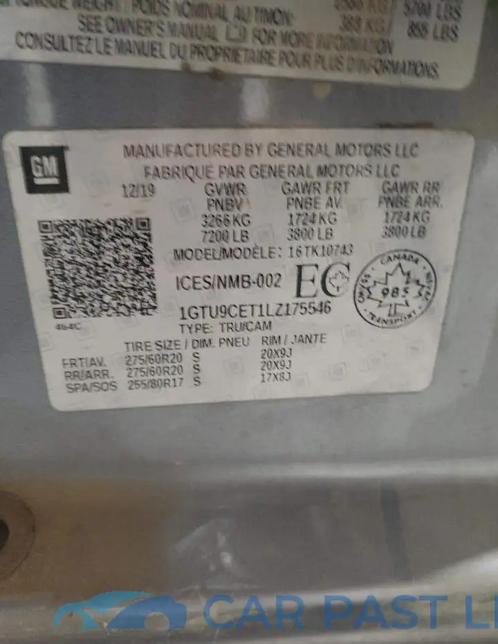 1GTU9CET1LZ175546# 12