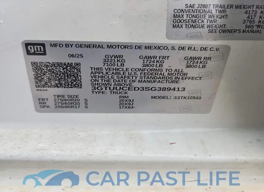 3GTUUCED3SG389413# 12