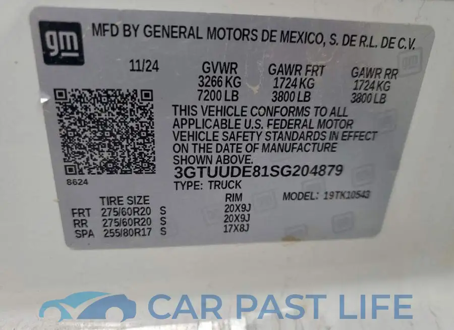 3GTUUDE81SG204879# 12