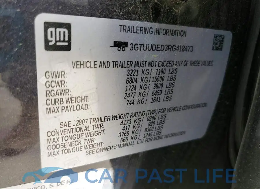 3GTUUDED3RG418473# 13