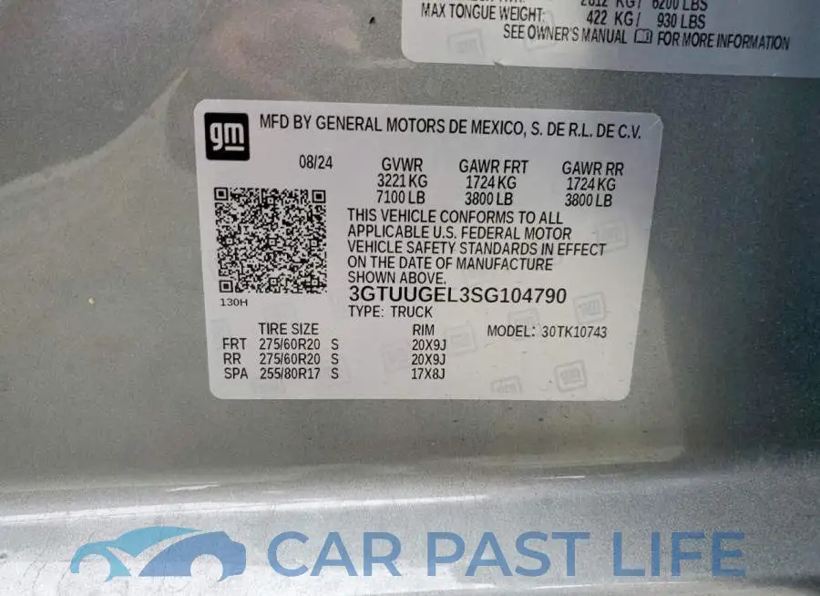 3GTUUGEL3SG104790# 13