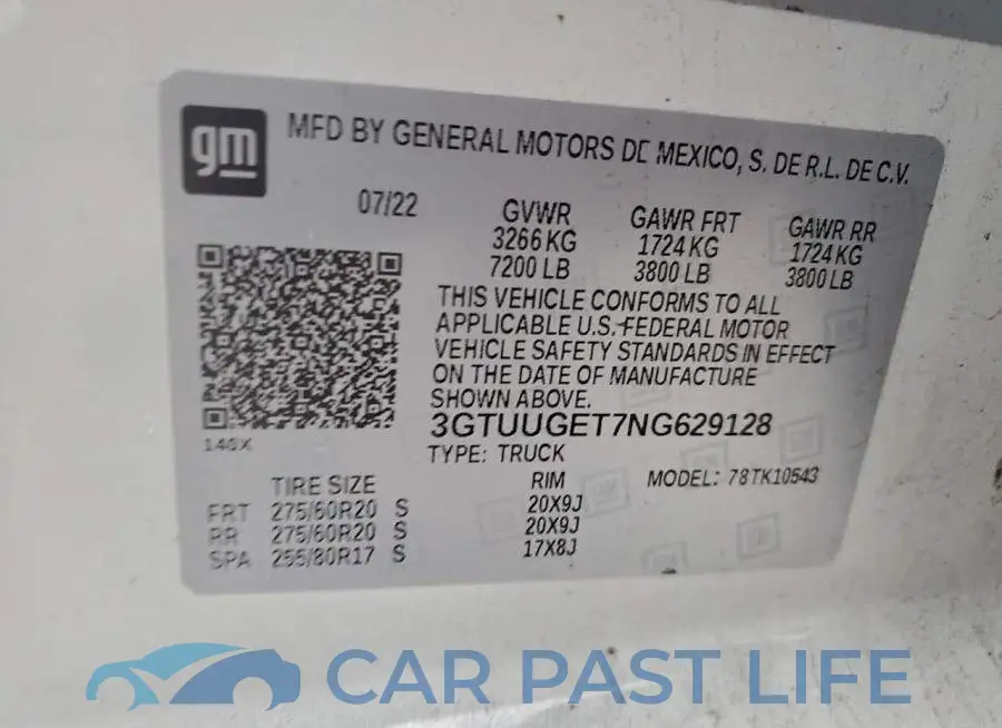 3GTUUGET7NG629128# 12