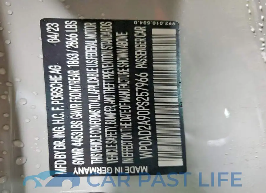 WP0AD2A90PS257966# 12
