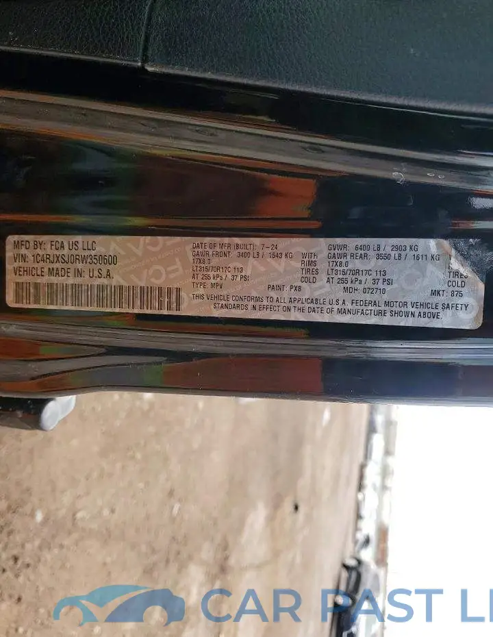 1C4RJXSJ0RW350600# 12