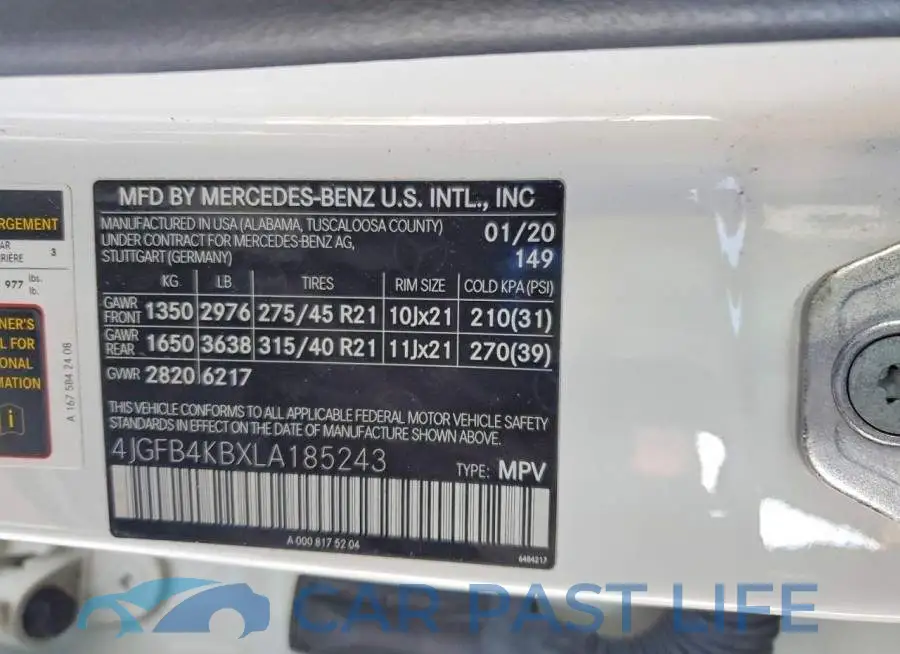 4JGFB4KBXLA185243# 14