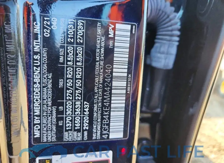4JGFB4KE4MA424040# 13