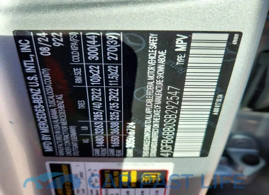 4JGFB6BB0SB292547# 13