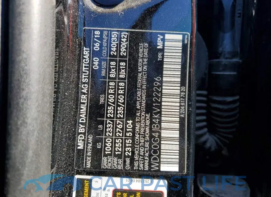 WDC0G4JB4KV122296# 13