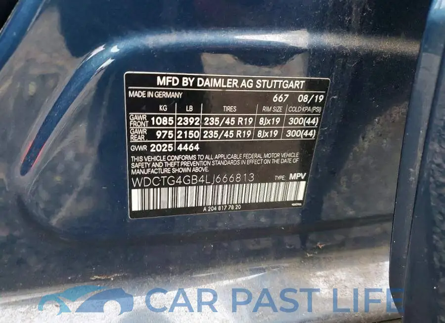WDCTG4GB4LJ666813# 13