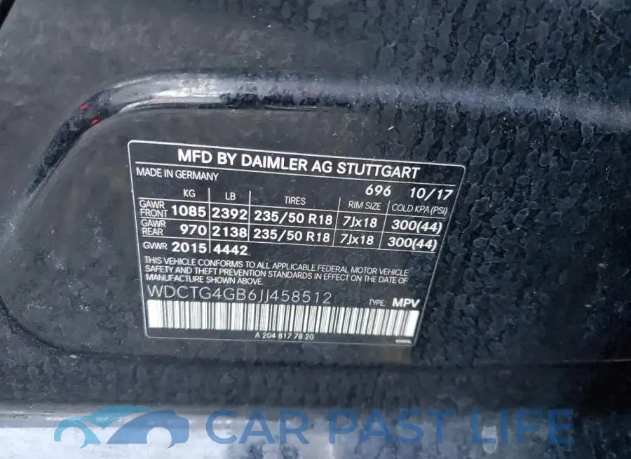 WDCTG4GB6JJ458512# 13
