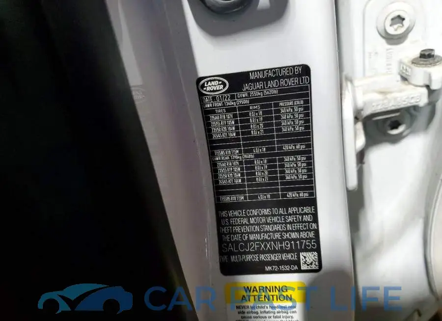 SALCJ2FXXNH911755# 13