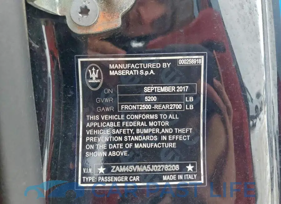 ZAM45VMA5J0276206# 12