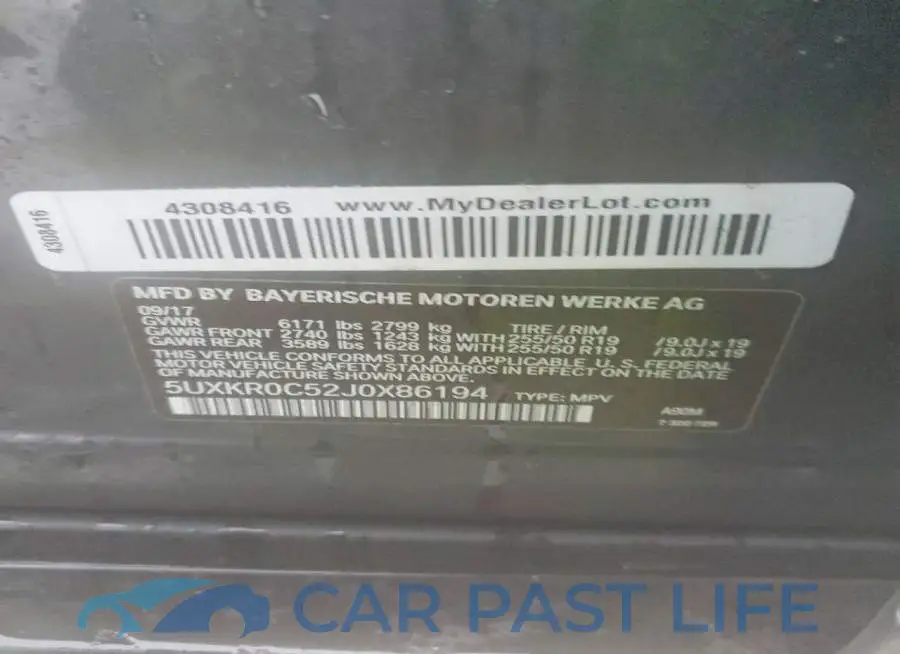 5UXKR0C52J0X86194# 12