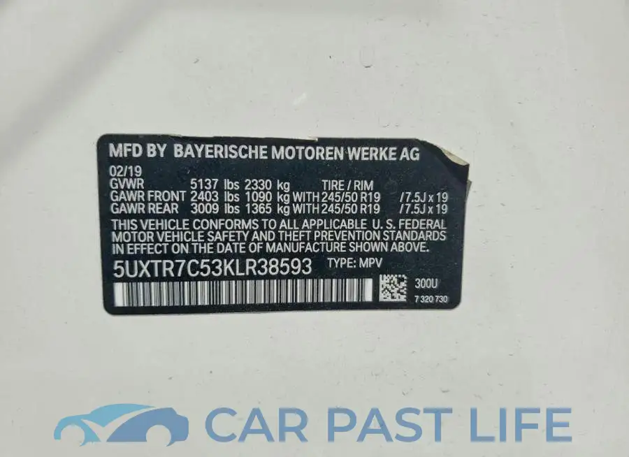 5UXTR7C53KLR38593# 13