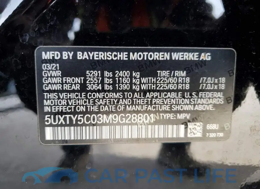 5UXTY5C03M9G28801# 12