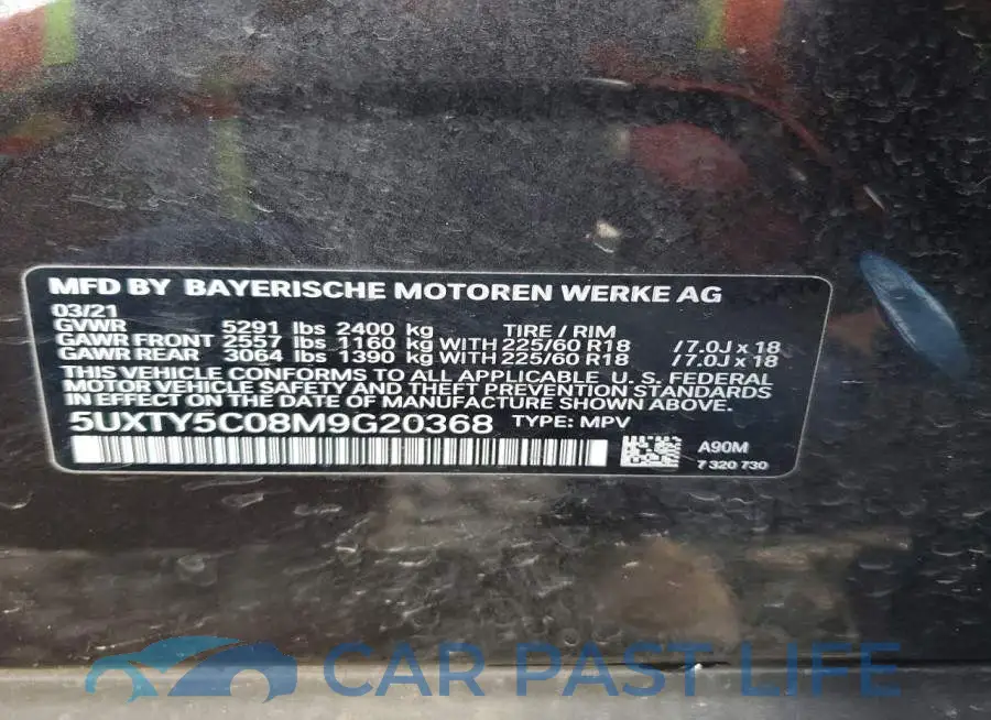 5UXTY5C08M9G20368# 13