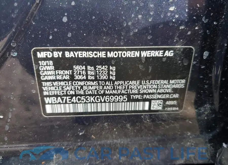 WBA7E4C53KGV69995# 12