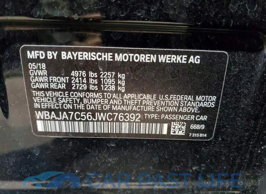 WBAJA7C56JWC76392# 12