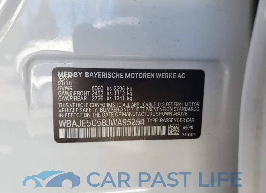 WBAJE5C58JWA95254# 12