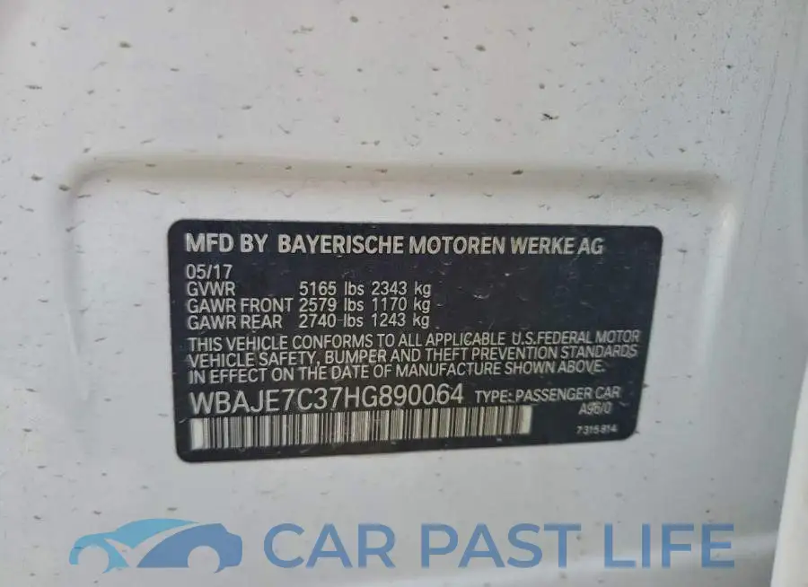 WBAJE7C37HG890064# 12