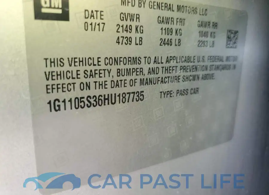 1G1105S36HU187735# 13