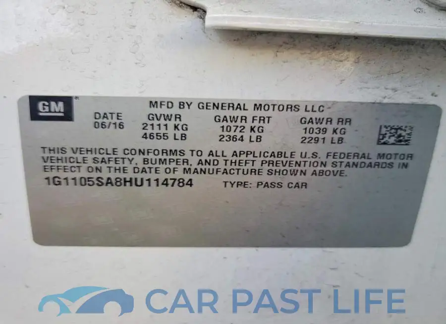 1G1105SA8HU114784# 13