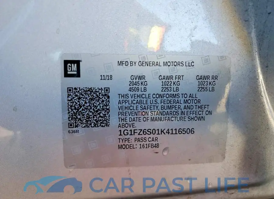 1G1FZ6S01K4116506# 12