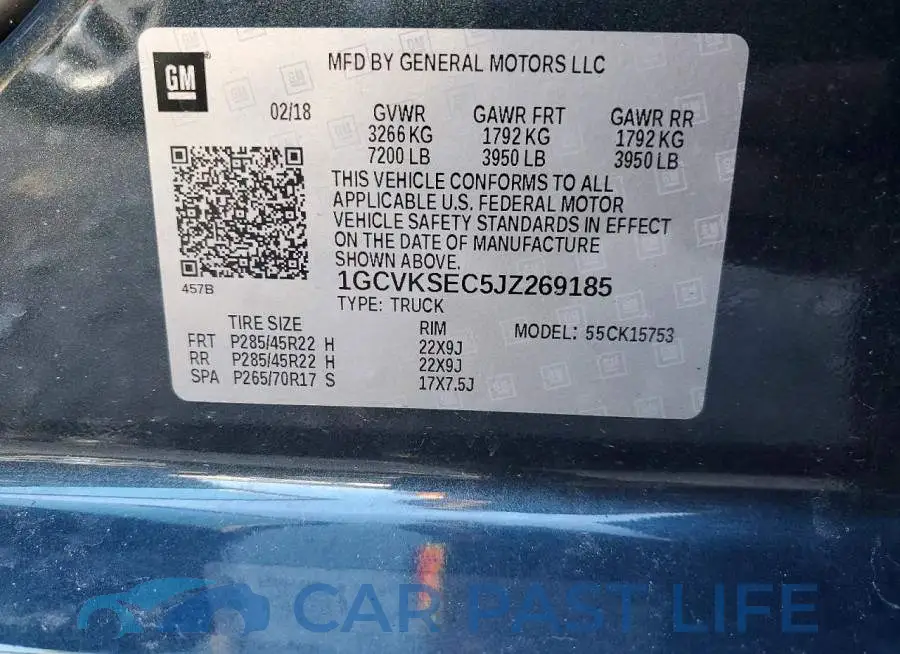 1GCVKSEC5JZ269185# 12