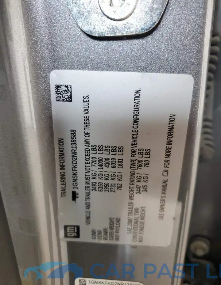1GNSKFKD2NR138588# 13