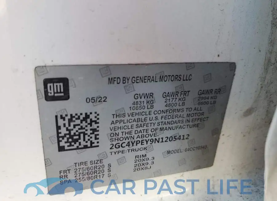 2GC4YVE71N1100049# 12